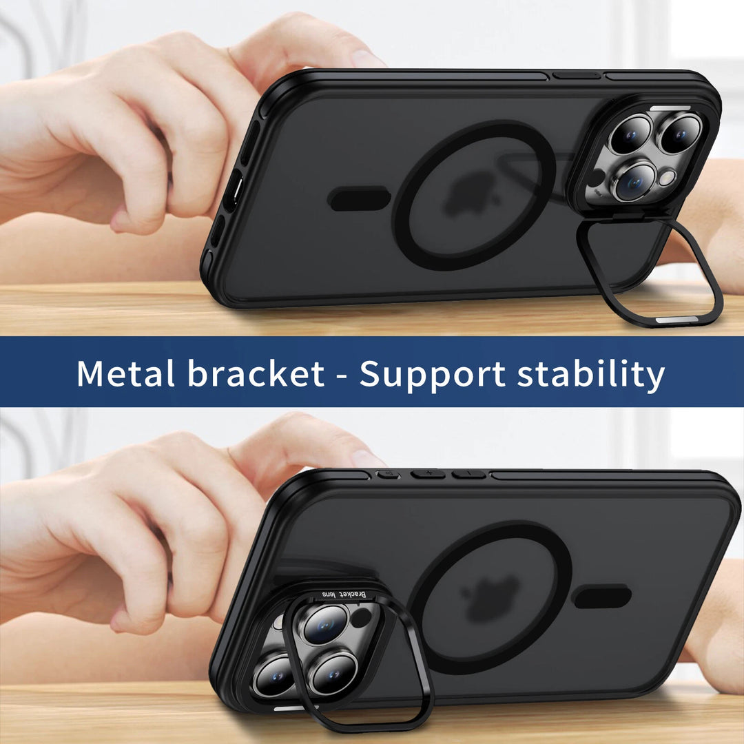 Premium Matte Finish Magnetic Magsafe Kickstand Case with Camera Protection for Apple iPhone 16 Pro Max