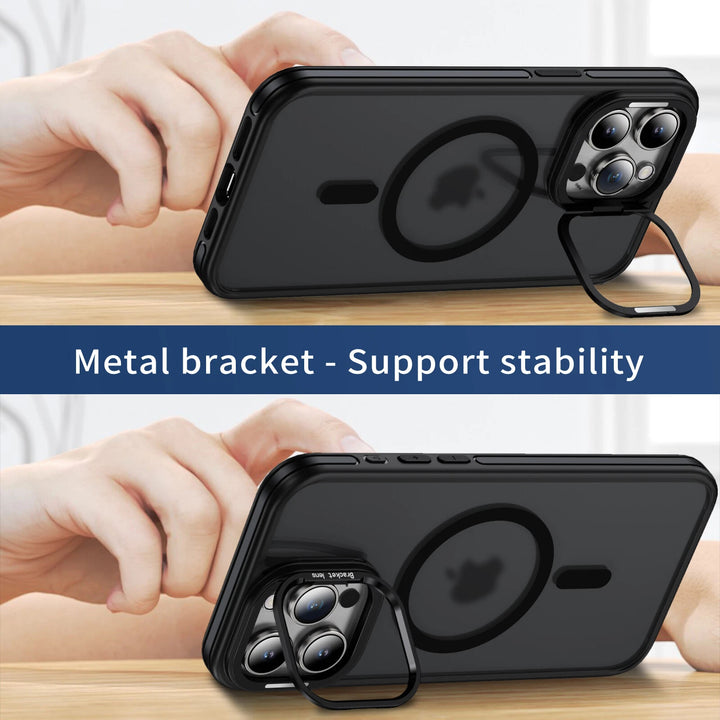 Premium Matte Finish Magnetic Magsafe Kickstand Case with Camera Protection for Apple iPhone 16 Pro Max