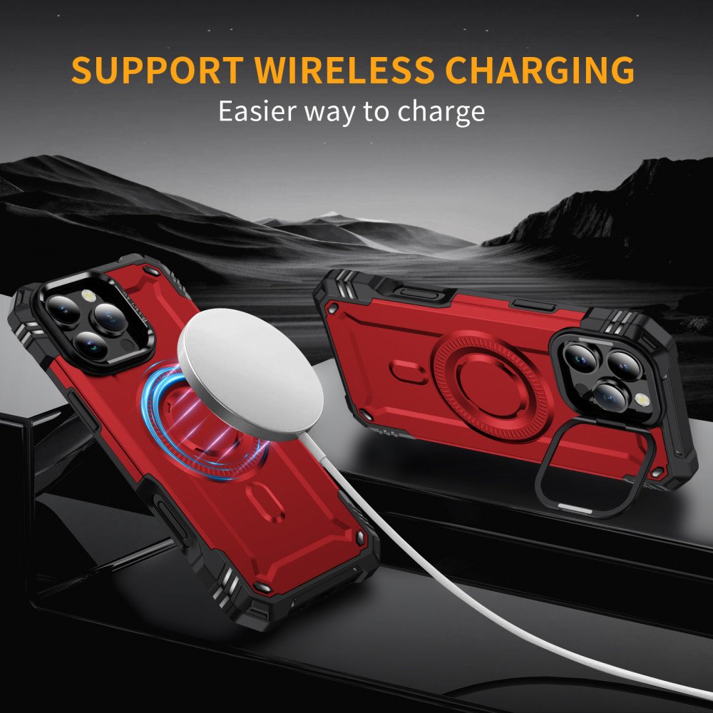 Full Body Magnetic MagSafe Military-Grade Shockproof Protective Case with Kickstand for Apple iPhone 16 Pro