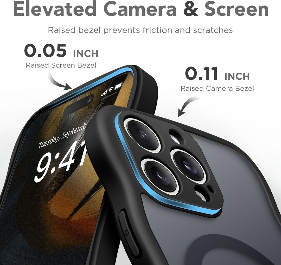 Curly Wavy Grip Matte Translucent Magnetic Magsafe Ring Case with Camera Protection for Apple iPhone 16 Pro Max
