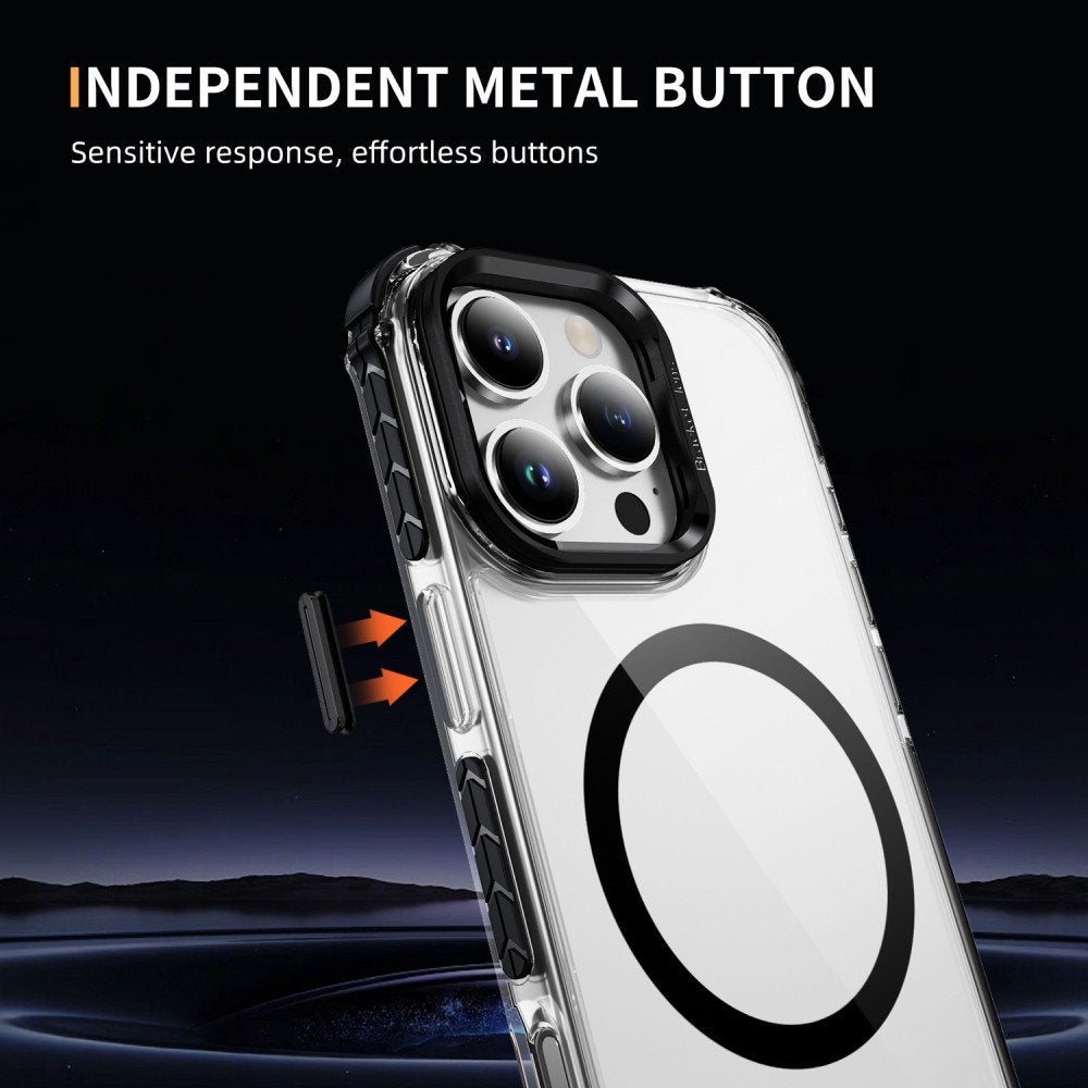 Transparent Super MagSafe Bumper Case with Lens Kickstand Camera Protection for Apple iPhone 16 Pro Max