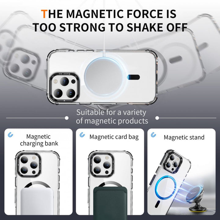 Transparent Super MagSafe Bumper Case with Lens Kickstand Camera Protection for Apple iPhone 16 Pro Max