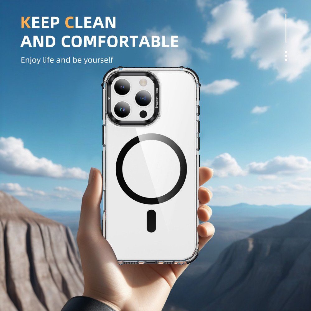 Transparent Super MagSafe Bumper Case with Lens Kickstand Camera Protection for Apple iPhone 16 Pro Max