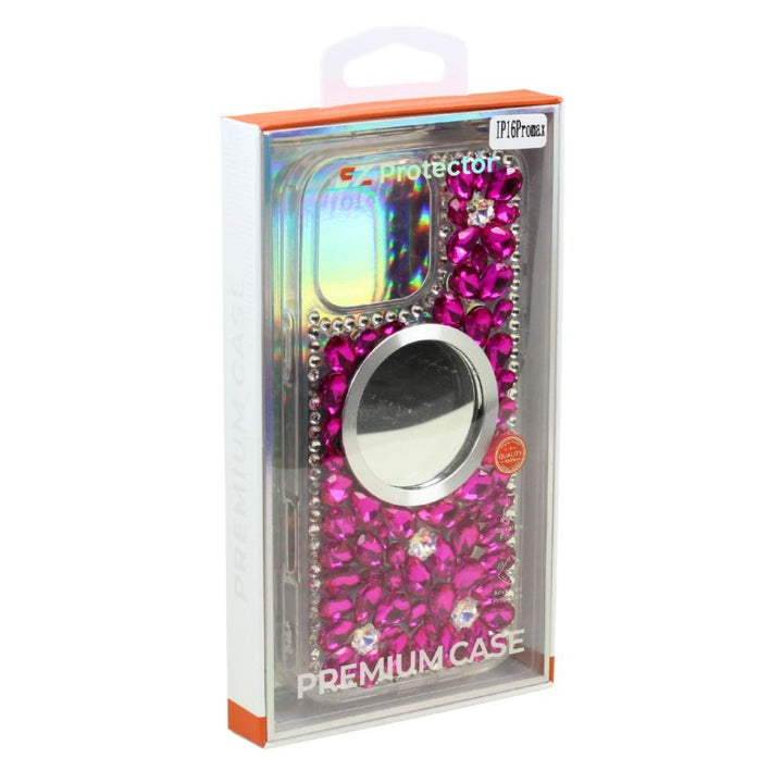Glitter Rhinestone Diamond Mirror Phone Case with Protective TPU & Bling for Apple iPhone 16 Pro Max