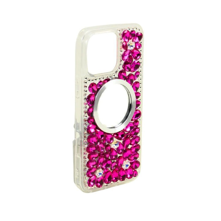 Glitter Rhinestone Diamond Mirror Phone Case with Protective TPU & Bling for Apple iPhone 16 Pro Max