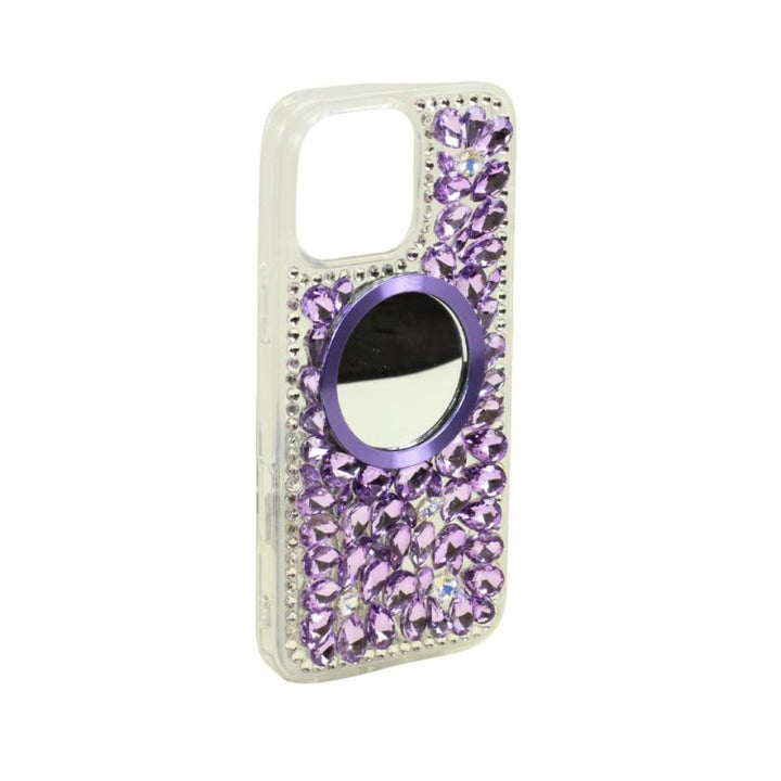 Glitter Rhinestone Diamond Mirror Phone Case with Protective TPU & Bling for Apple iPhone 16 Pro Max