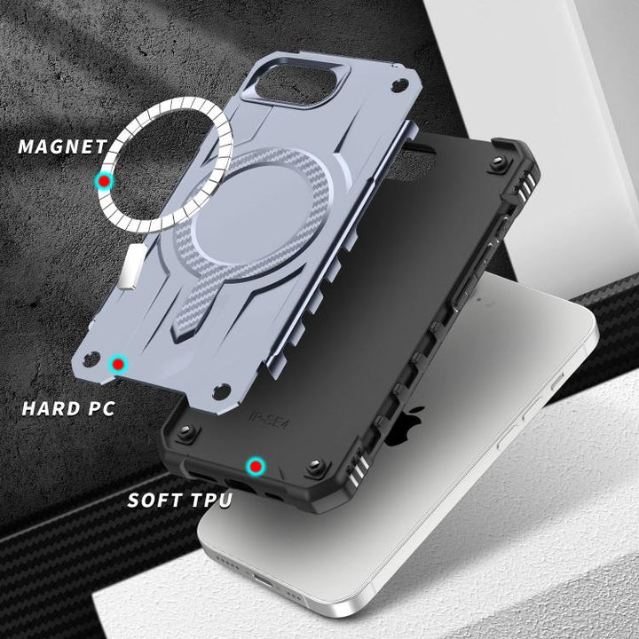 Full Body Super MagSafe Military Grade Protection Heavy Duty Shockproof Case with Kickstand for Apple iPhone 16e