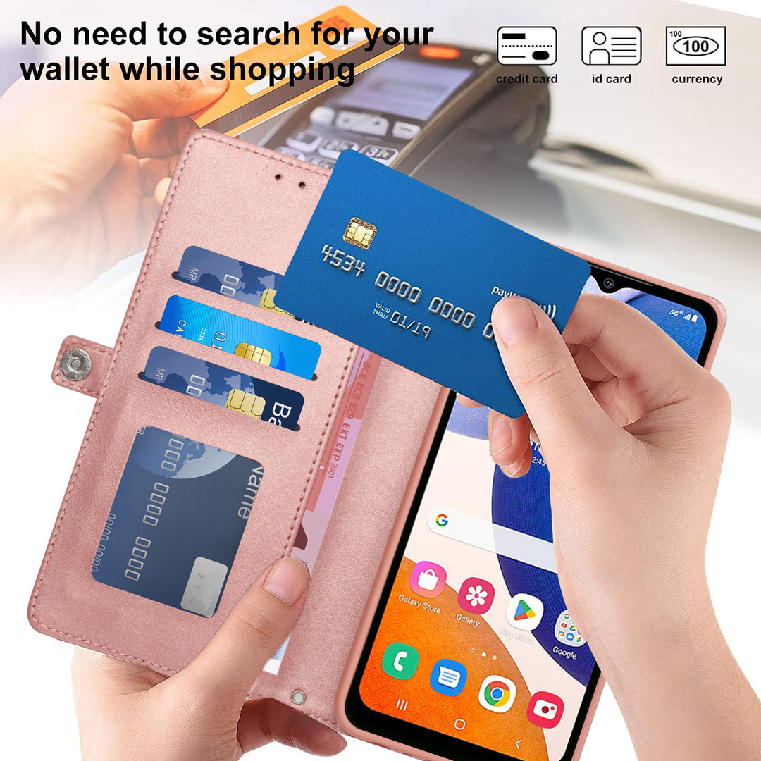 Wallet Phone Case with PU Leather, Card Holder Slot & Foldable Front Cover – Elegant Protection, Magnetic Closure, Apple iPhone 17
