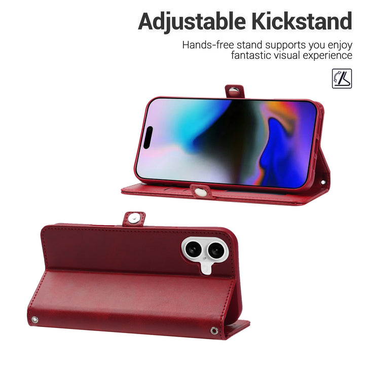 Wallet Phone Case with PU Leather, Card Holder Slot & Foldable Front Cover – Elegant Protection, Magnetic Closure, Apple iPhone 17