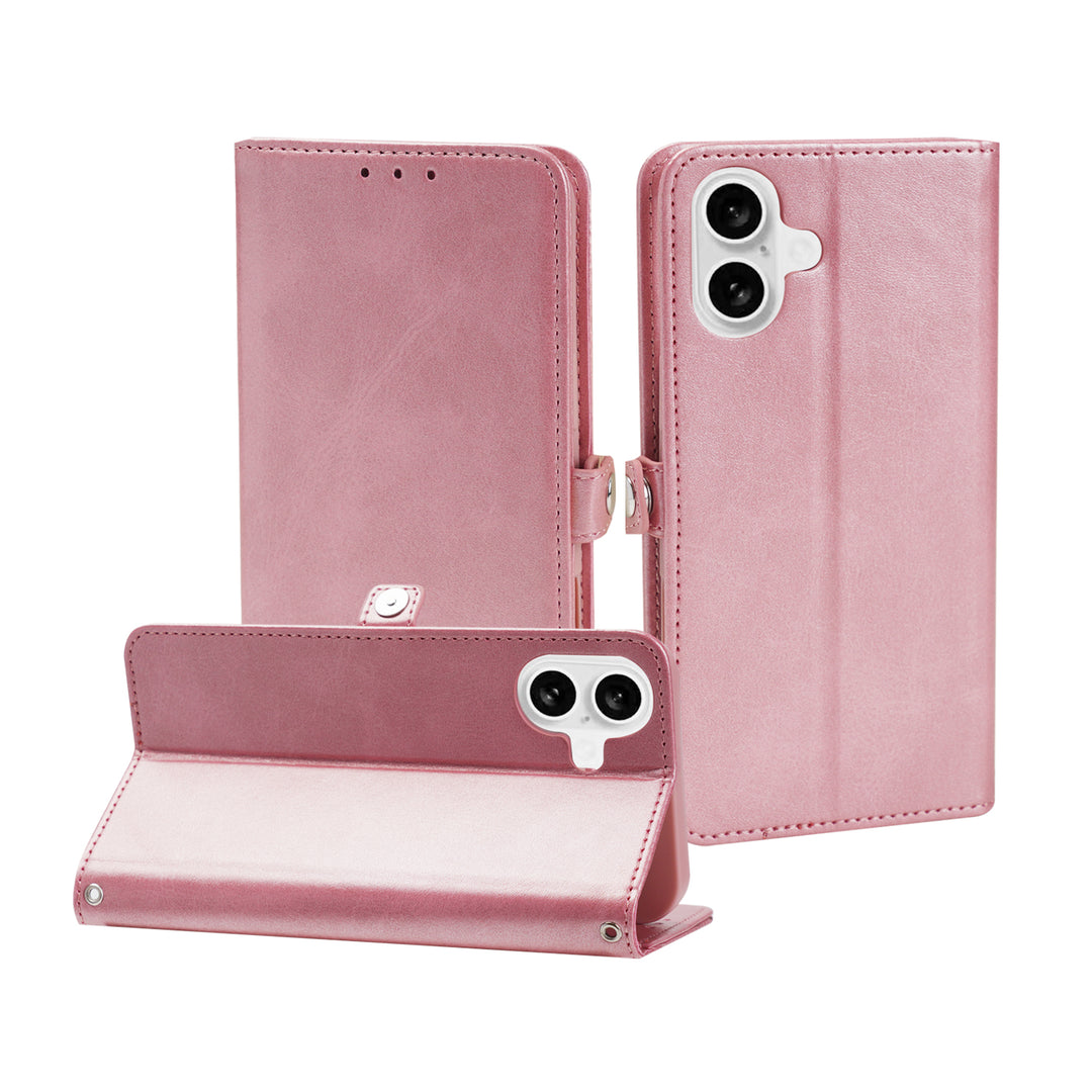 Wallet Phone Case with PU Leather, Card Holder Slot & Foldable Front Cover – Elegant Protection, Magnetic Closure, Apple iPhone 17
