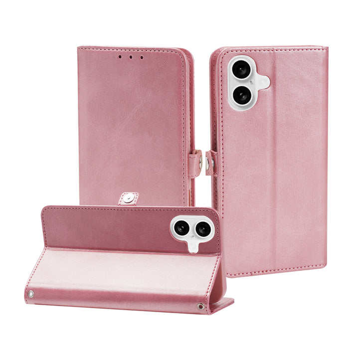 Wallet Phone Case with PU Leather, Card Holder Slot & Foldable Front Cover – Elegant Protection, Magnetic Closure, Apple iPhone 17
