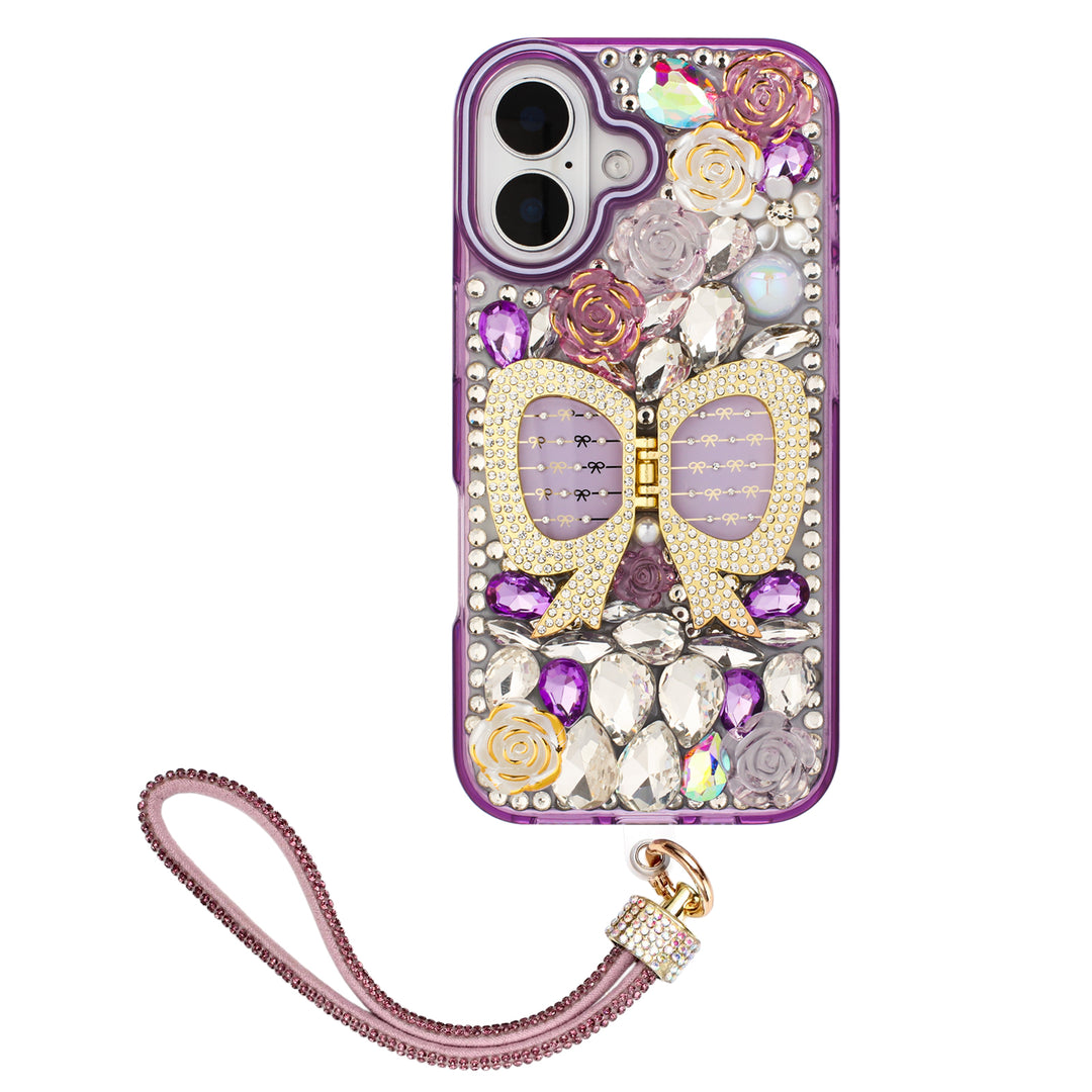 Sleek Metallic Armor MagSafe Magnetic Ring Stand Protective Phone Case with Metallic Buttons - For Apple iPhone 17