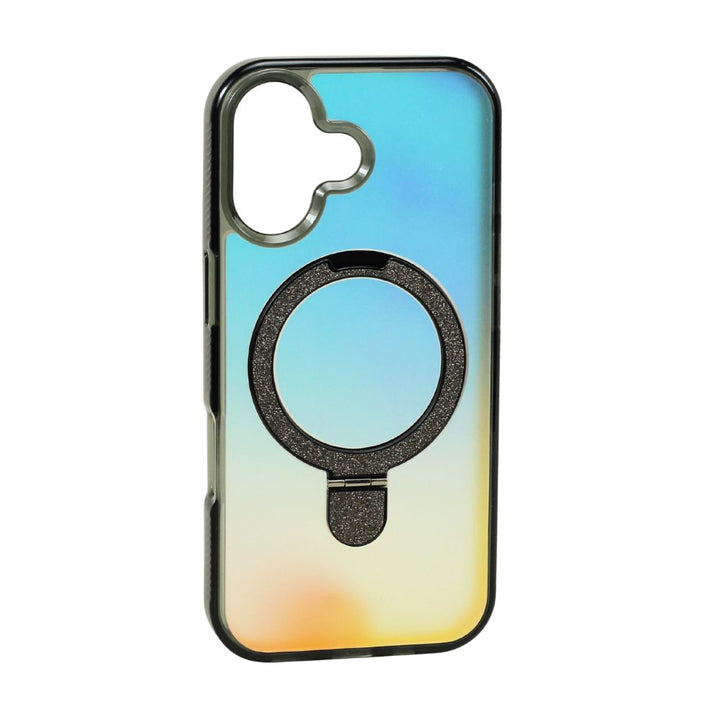 Magnetic Magsafe Glitter Ring Kickstand Gradient Design Phone Case, Drop Protection, Slim Profile for Apple iPhone 17