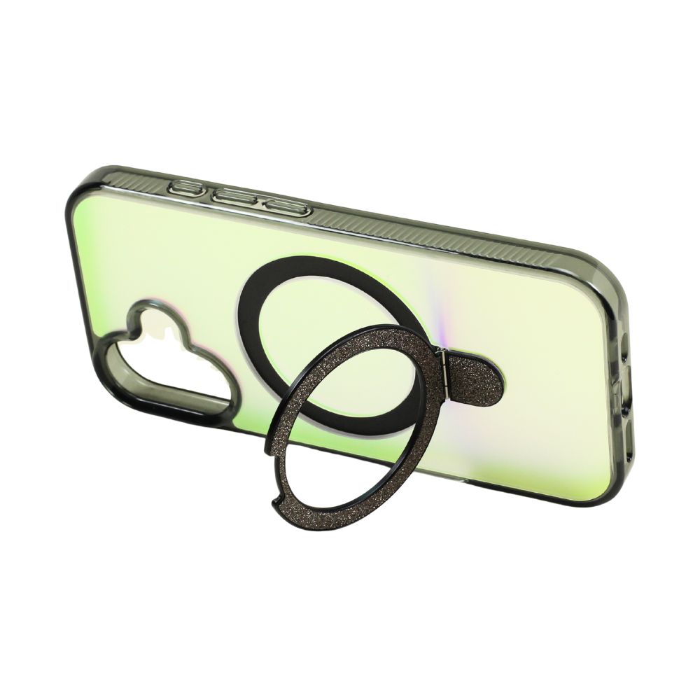 Magnetic Magsafe Glitter Ring Kickstand Gradient Design Phone Case, Drop Protection, Slim Profile for Apple iPhone 17