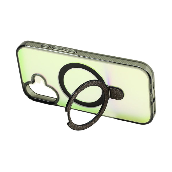 Magnetic Magsafe Glitter Ring Kickstand Gradient Design Phone Case, Drop Protection, Slim Profile for Apple iPhone 17