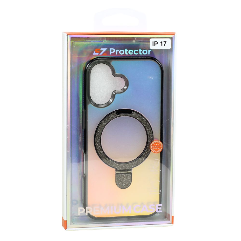 Magnetic Magsafe Glitter Ring Kickstand Gradient Design Phone Case, Drop Protection, Slim Profile for Apple iPhone 17