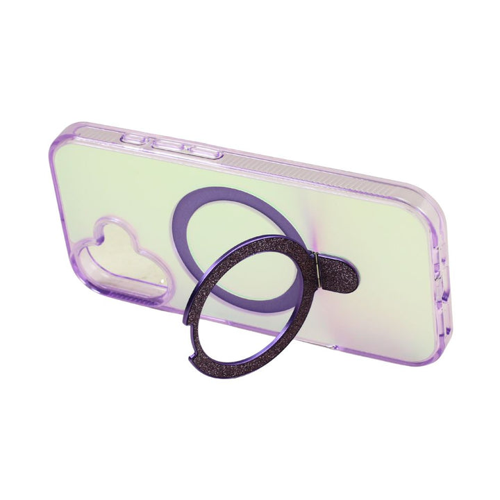 Magnetic Magsafe Glitter Ring Kickstand Gradient Design Phone Case, Drop Protection, Slim Profile for Apple iPhone 17