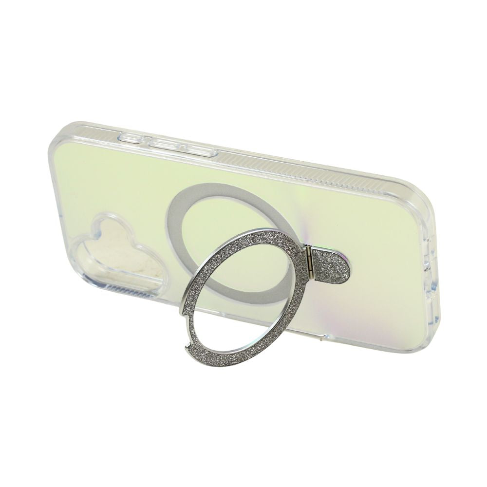 Magnetic Magsafe Glitter Ring Kickstand Gradient Design Phone Case, Drop Protection, Slim Profile for Apple iPhone 17