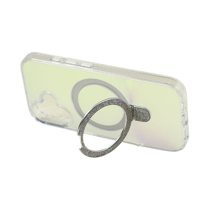 Magnetic Magsafe Glitter Ring Kickstand Gradient Design Phone Case, Drop Protection, Slim Profile for Apple iPhone 17