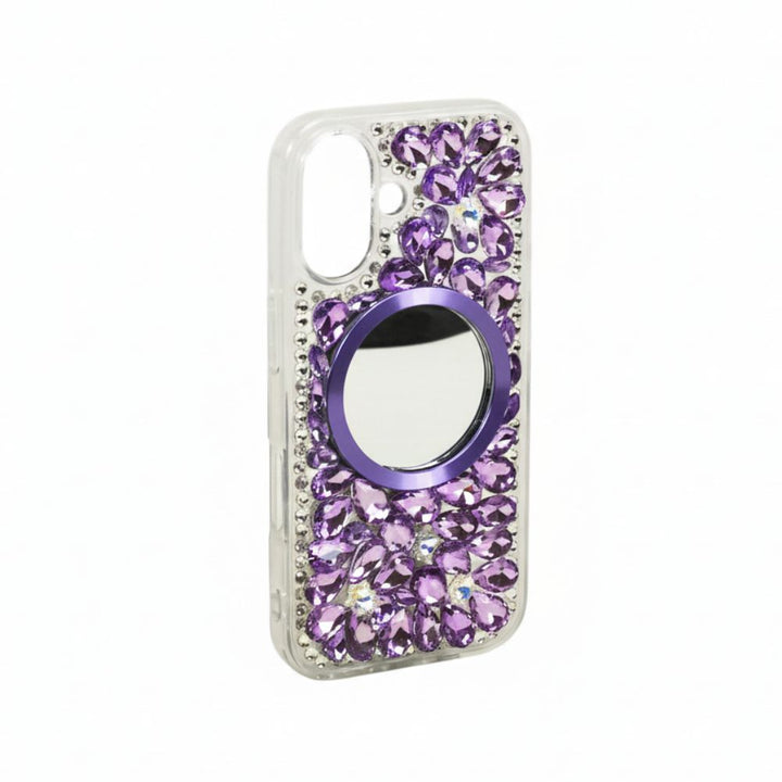 Glitter Rhinestone Diamond Mirror Jewel Phone Case – Lightweight, Shock-Absorbing, Mirror Finish, TPU Protection for Apple iPhone 17