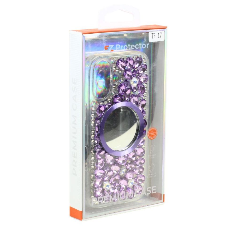 Glitter Rhinestone Diamond Mirror Jewel Phone Case – Lightweight, Shock-Absorbing, Mirror Finish, TPU Protection for Apple iPhone 17