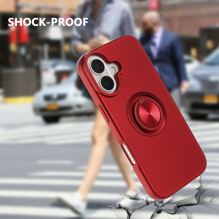 Shockproof Kickstand Phone Case with Glossy Finish – Superior Protection & Built-In Ring Holder for Apple iPhone 17