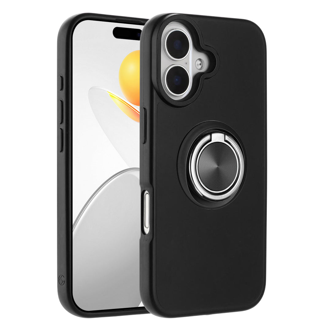 Shockproof Kickstand Phone Case with Glossy Finish – Superior Protection & Built-In Ring Holder for Apple iPhone 17