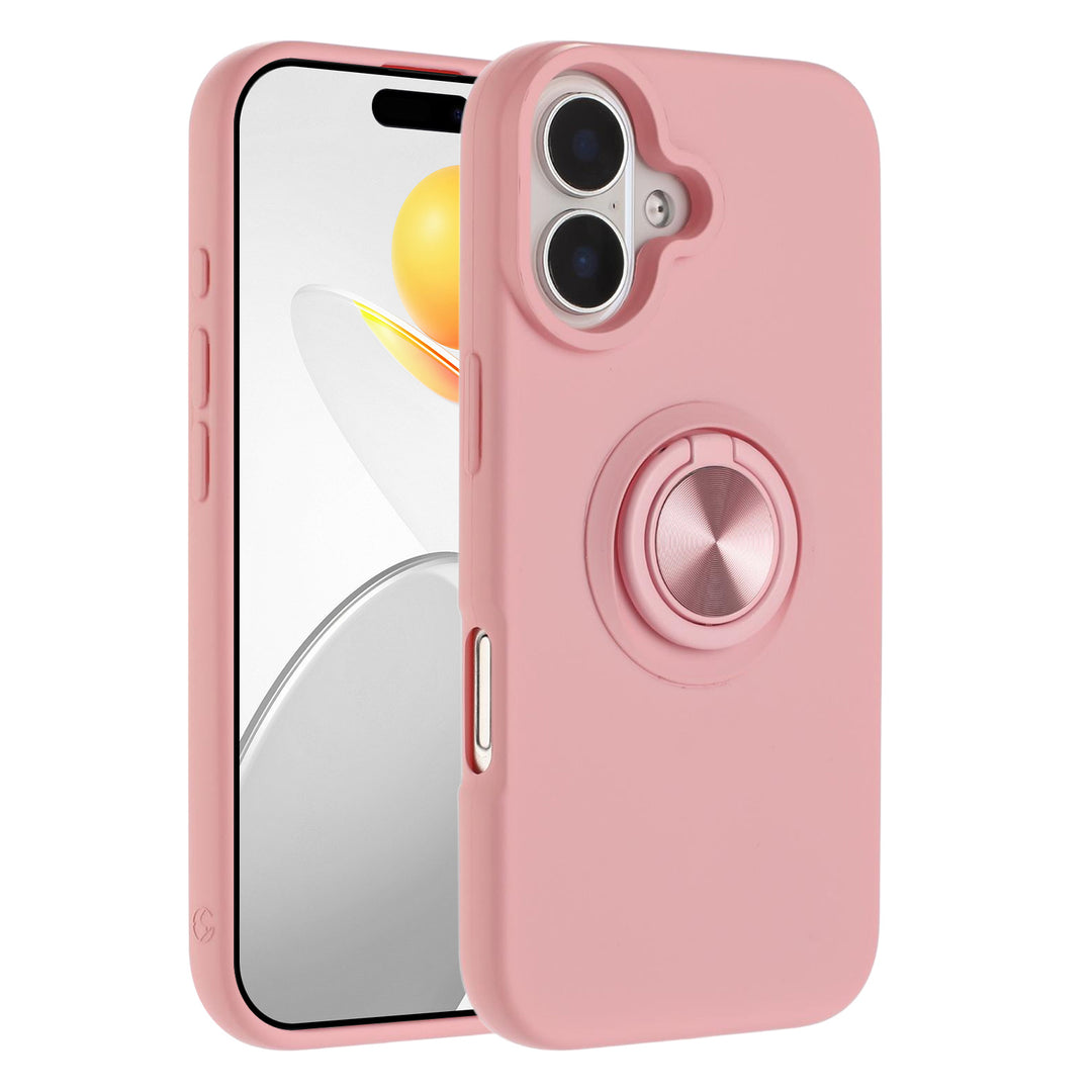 Shockproof Kickstand Phone Case with Glossy Finish – Superior Protection & Built-In Ring Holder for Apple iPhone 17