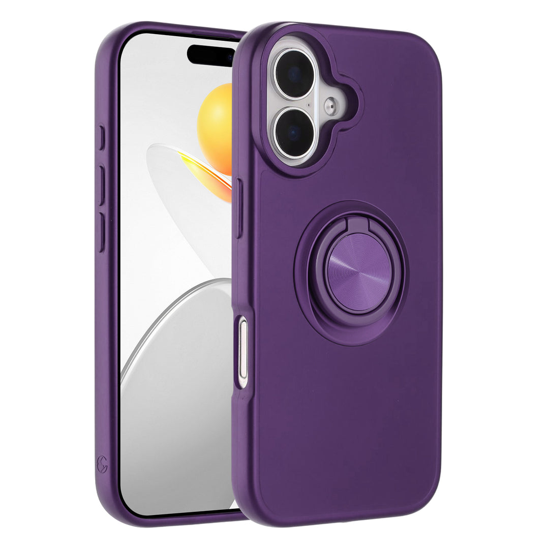 Shockproof Kickstand Phone Case with Glossy Finish – Superior Protection & Built-In Ring Holder for Apple iPhone 17