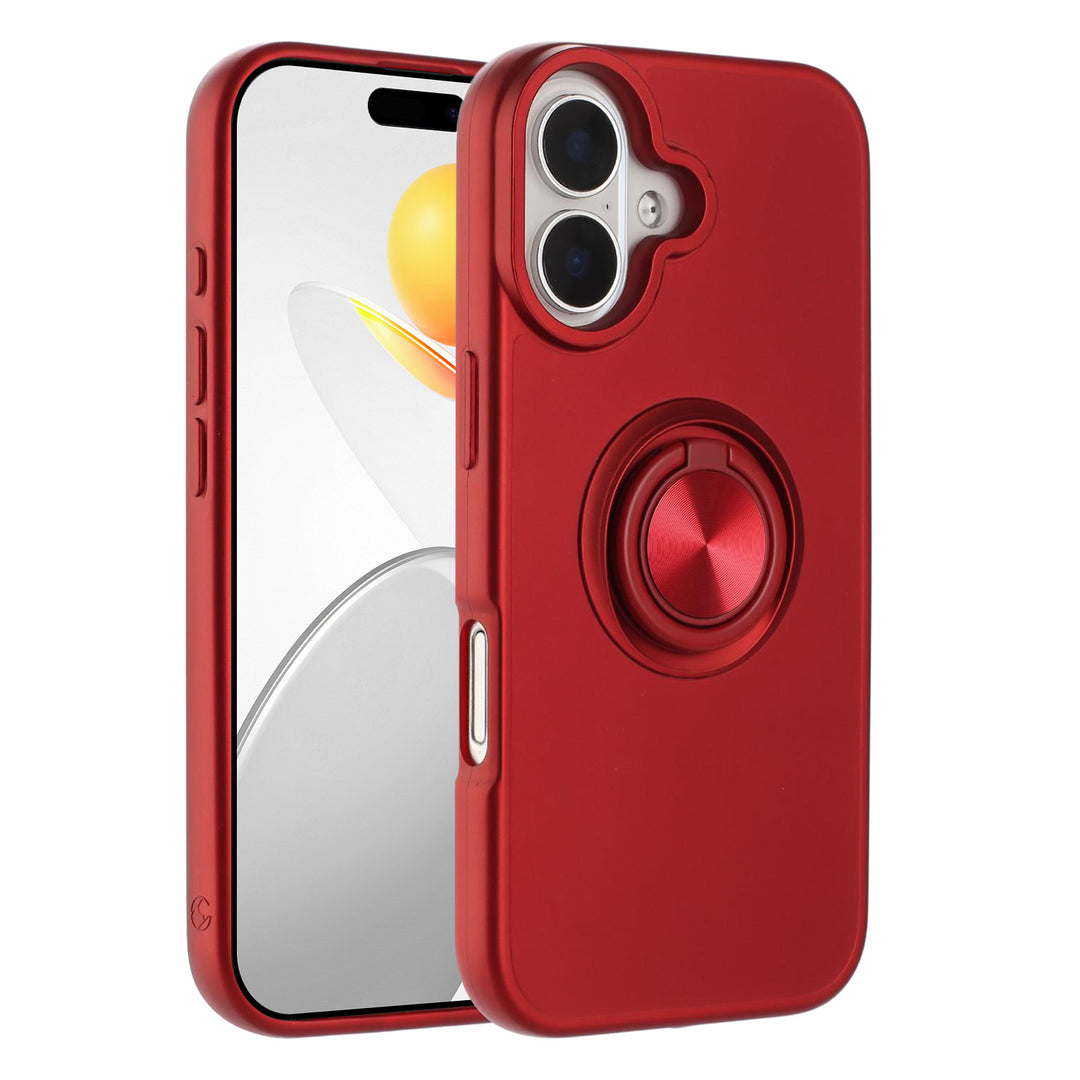 Shockproof Kickstand Phone Case with Glossy Finish – Superior Protection & Built-In Ring Holder for Apple iPhone 17