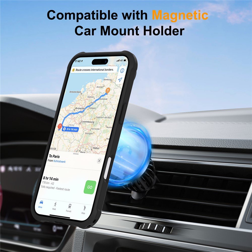 Strong Grip Anti-Scratch Protection Shockproof Phone Case with MagSafe Ring Kickstand for Apple iPhone 17 Air