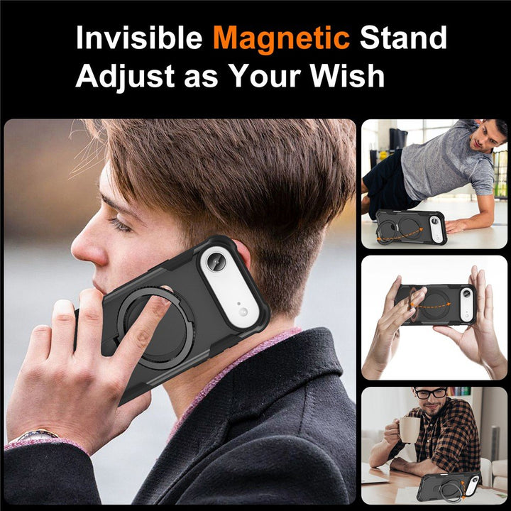 Strong Grip Anti-Scratch Protection Shockproof Phone Case with MagSafe Ring Kickstand for Apple iPhone 17 Air