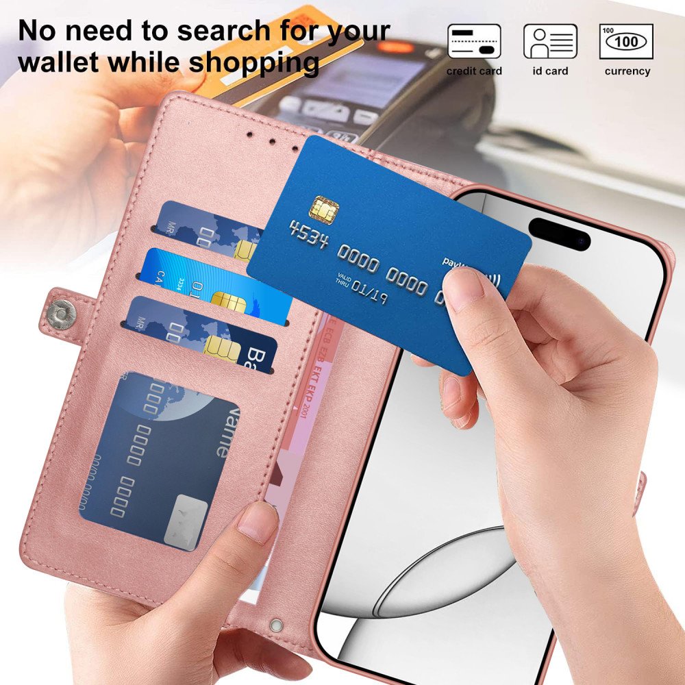 Wallet Phone Case with PU Leather, Card Holder Slot & Foldable Front Cover – Elegant Protection for Apple iPhone 17 Air