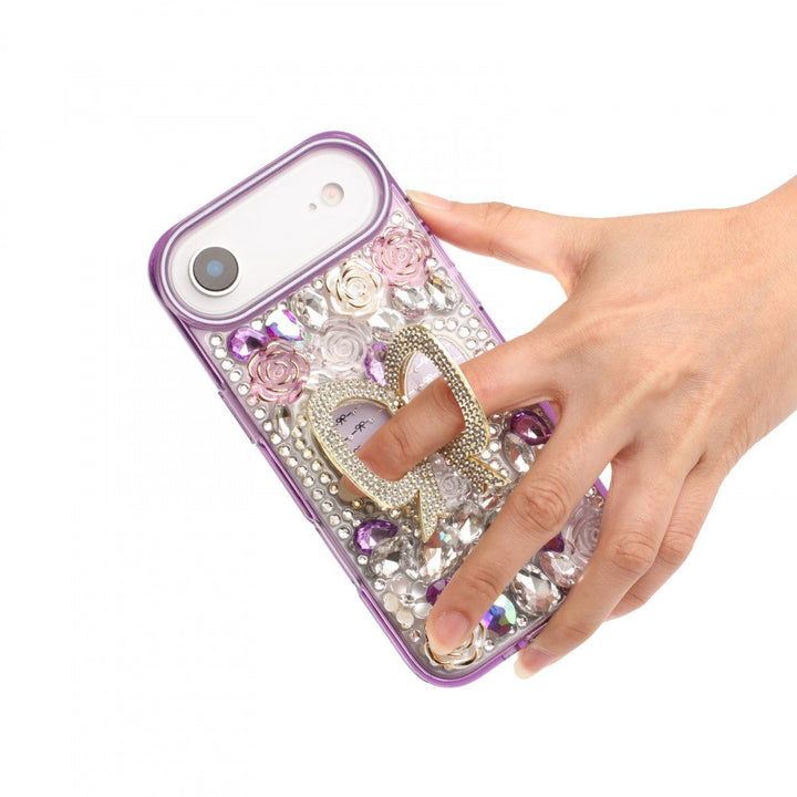Shiny Butterfly Kickstand Phone Case with Bling Diamond Rhinestone Flower Design for Apple iPhone 17 Air