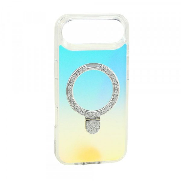 Color Gradient Design Style Magnetic Magsafe Phone Case with Glitter Kickstand Ring for Apple iPhone 17 Air