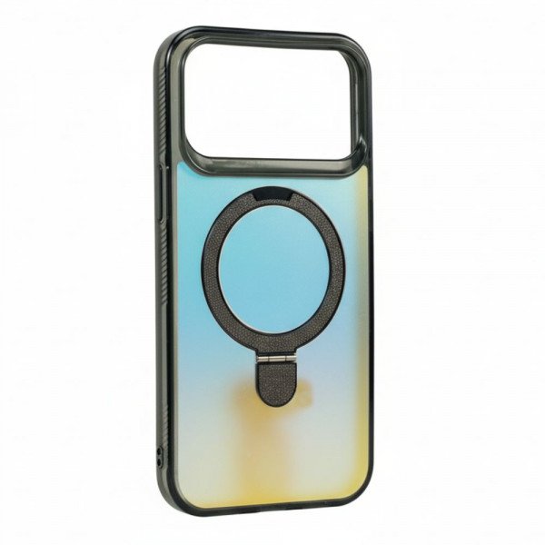 Color Gradient Design Style Magnetic Magsafe Phone Case with Glitter Kickstand Ring for Apple iPhone 17 Pro