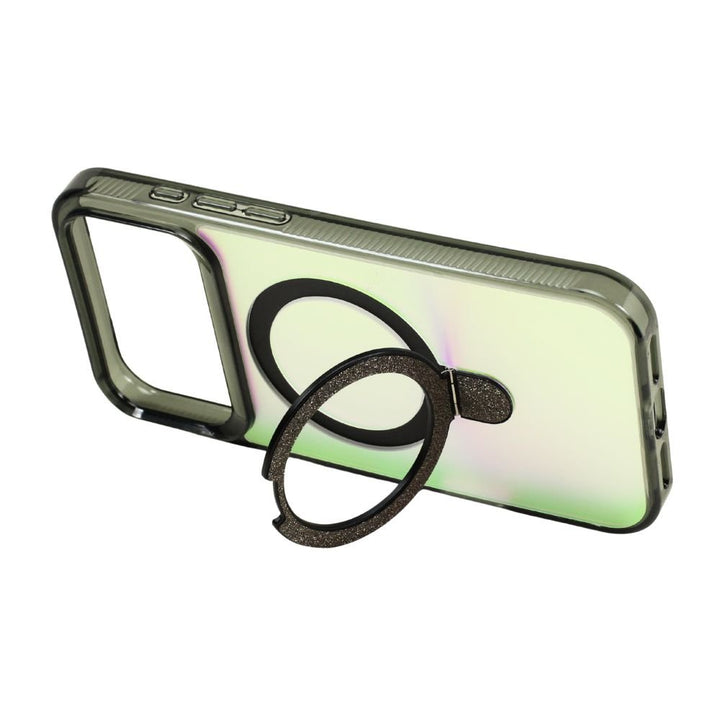 Color Gradient Design Style Magnetic Magsafe Phone Case with Glitter Kickstand Ring for Apple iPhone 17 Pro
