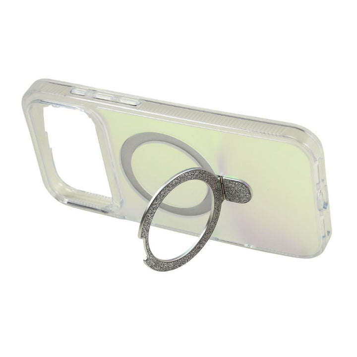 Color Gradient Design Style Magnetic Magsafe Phone Case with Glitter Kickstand Ring for Apple iPhone 17 Pro