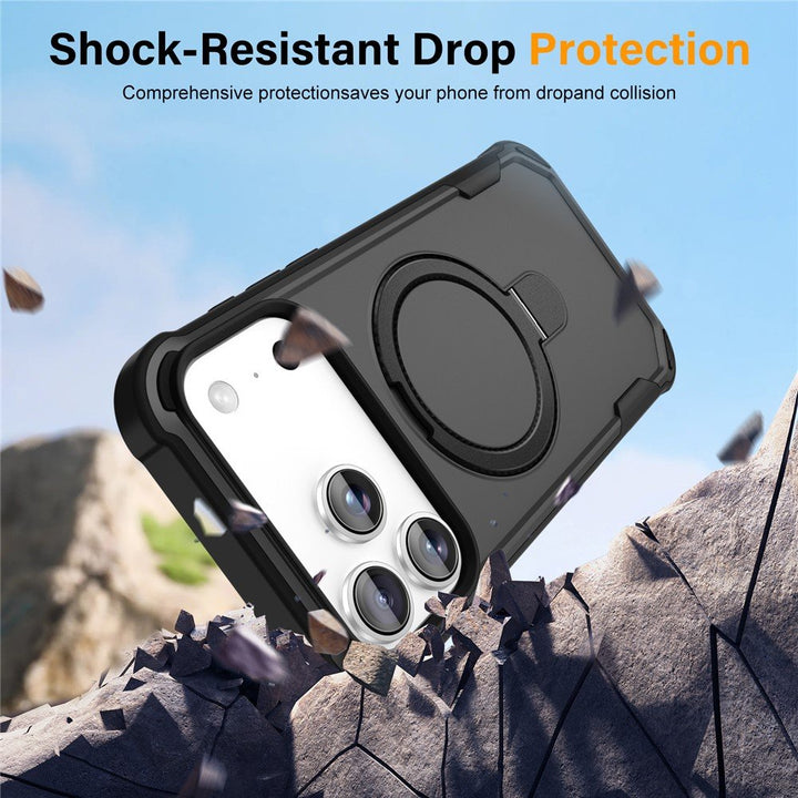 Strong Grip Anti-Scratch Protection Shockproof Phone Case with MagSafe Ring Kickstand for Apple iPhone 17 Pro