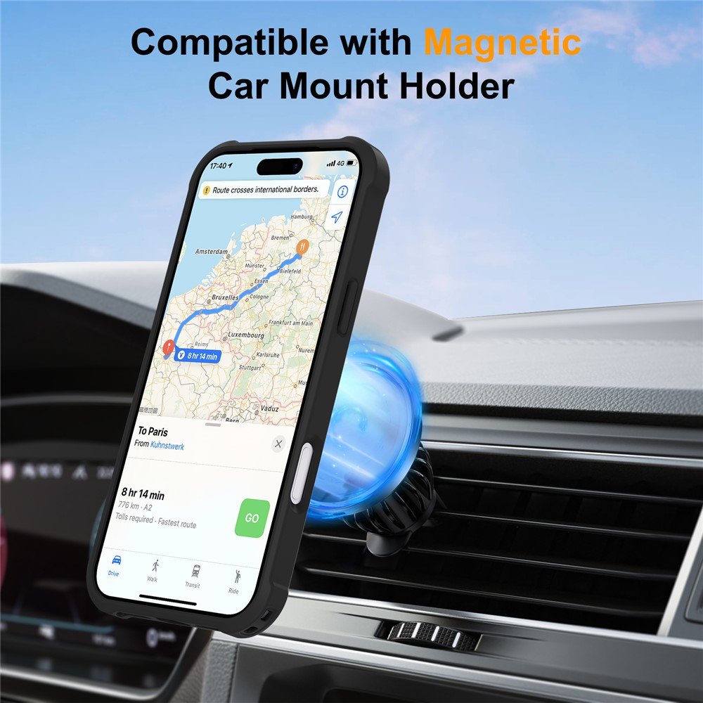Strong Grip Anti-Scratch Protection Shockproof Phone Case with MagSafe Ring Kickstand for Apple iPhone 17 Pro