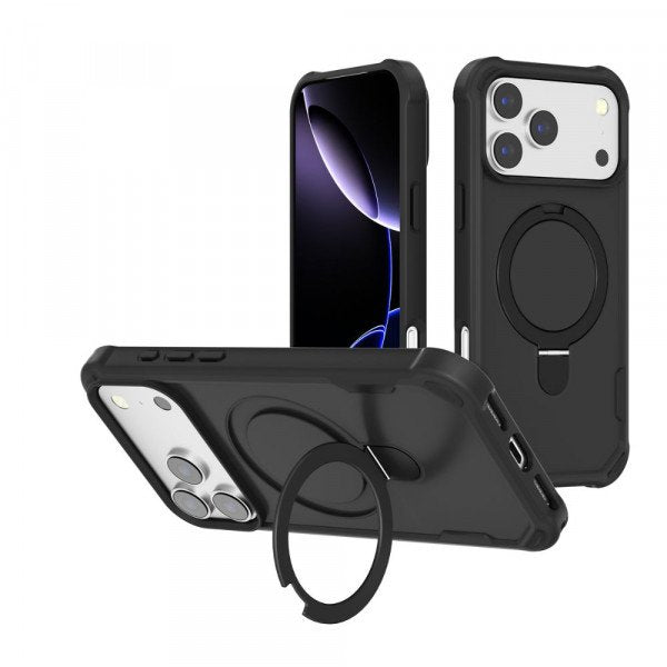 Strong Grip Anti-Scratch Protection Shockproof Phone Case with MagSafe Ring Kickstand for Apple iPhone 17 Pro