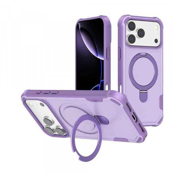 Strong Grip Anti-Scratch Protection Shockproof Phone Case with MagSafe Ring Kickstand for Apple iPhone 17 Pro