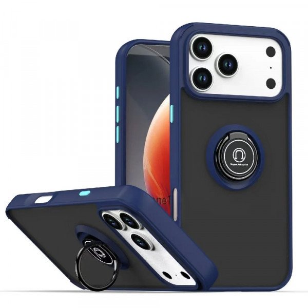 Slim Hybrid Shockproof Phone Case with Kickstand Ring for Apple iPhone 17 Pro