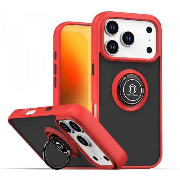 Slim Hybrid Shockproof Phone Case with Kickstand Ring for Apple iPhone 17 Pro