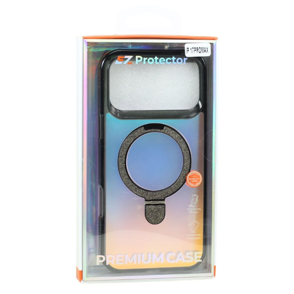 Color Gradient Design Style Magnetic Magsafe Phone Case with Glitter Kickstand Ring for Apple iPhone 17 Pro Max