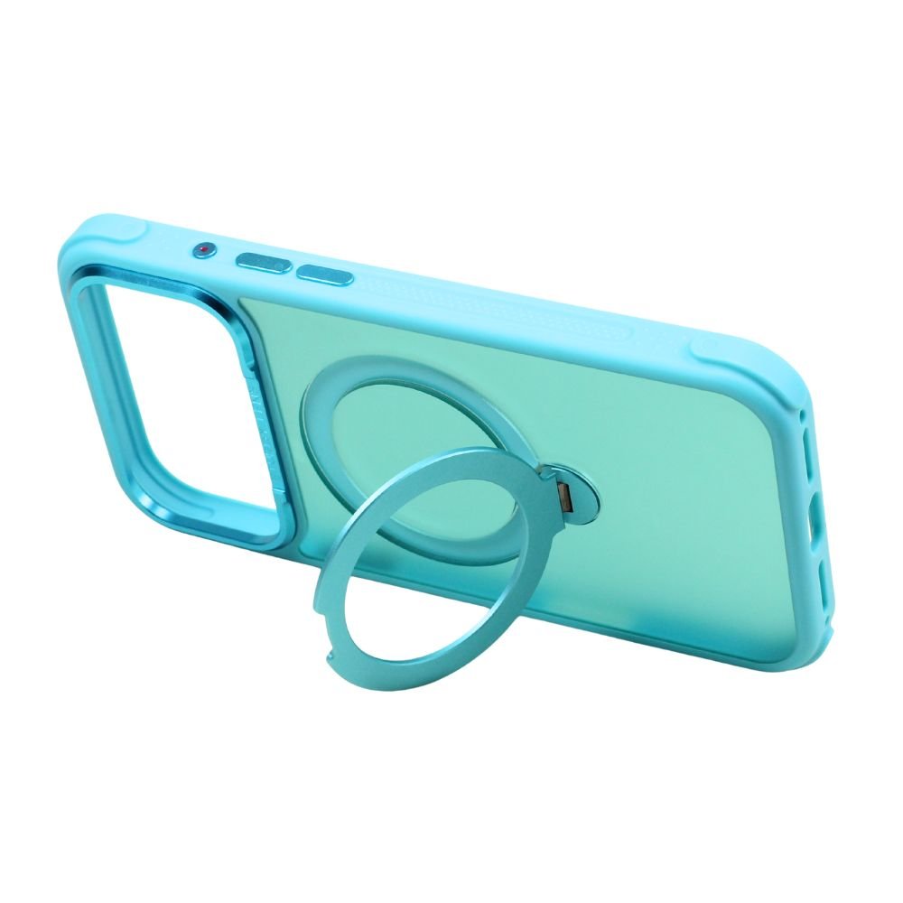 Translucent Matte Finish MagSafe Compatible Phone Case with 360 Rotating Magnetic Kickstand for Apple iPhone 17 Pro Max
