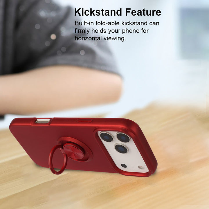 Shockproof Kickstand Phone Case with Glossy Finish – Superior Protection & Built-In Ring for Apple iPhone 17 Pro
