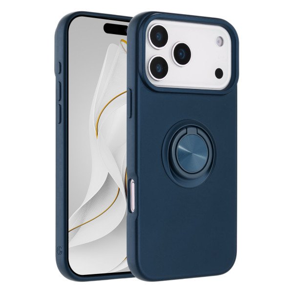 Shockproof Kickstand Phone Case with Glossy Finish – Superior Protection & Built-In Ring for Apple iPhone 17 Pro