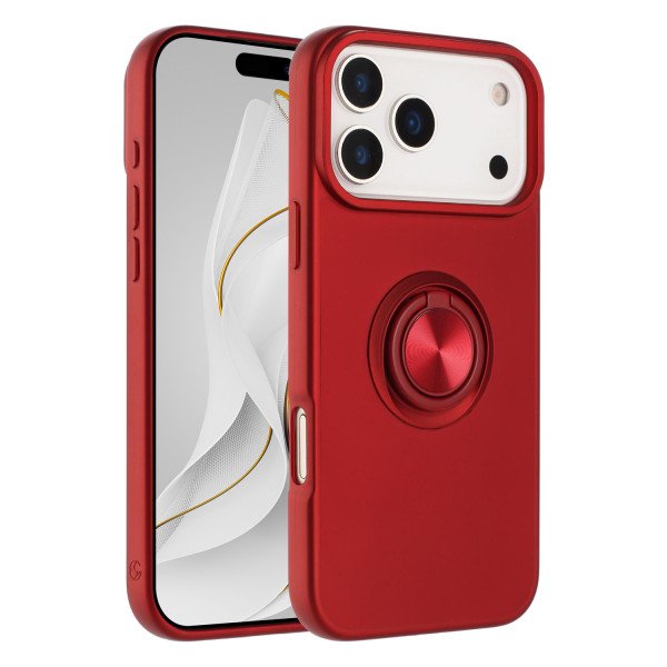 Shockproof Kickstand Phone Case with Glossy Finish – Superior Protection & Built-In Ring for Apple iPhone 17 Pro