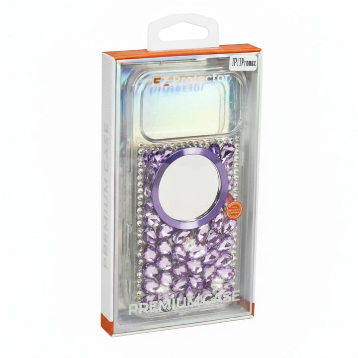 Glitter Rhinestone Diamond Fashion Mirror Jewel Phone Case for Apple iPhone 17 Pro Max